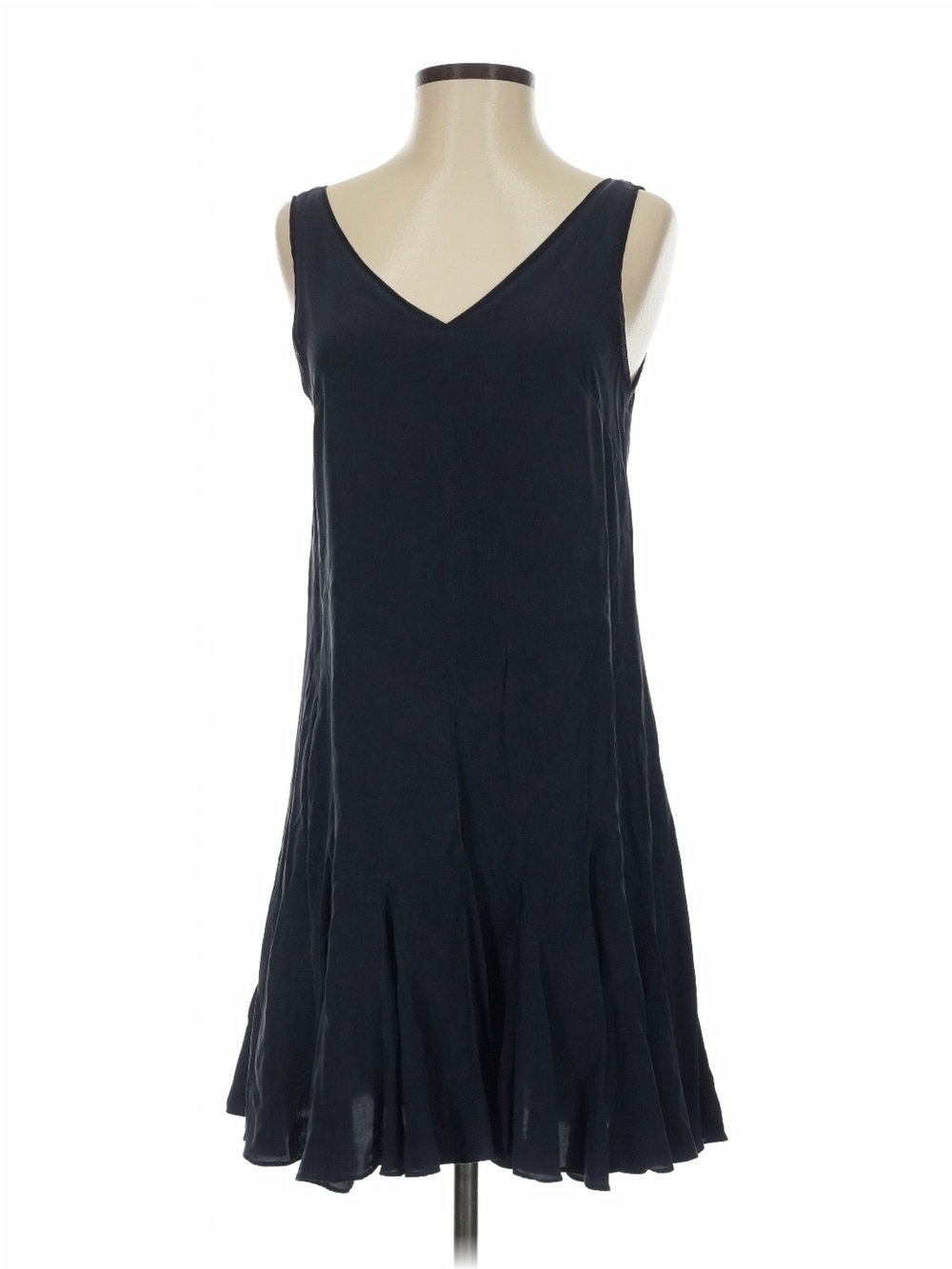 Club Monaco Blue Silk V-Neck Dress